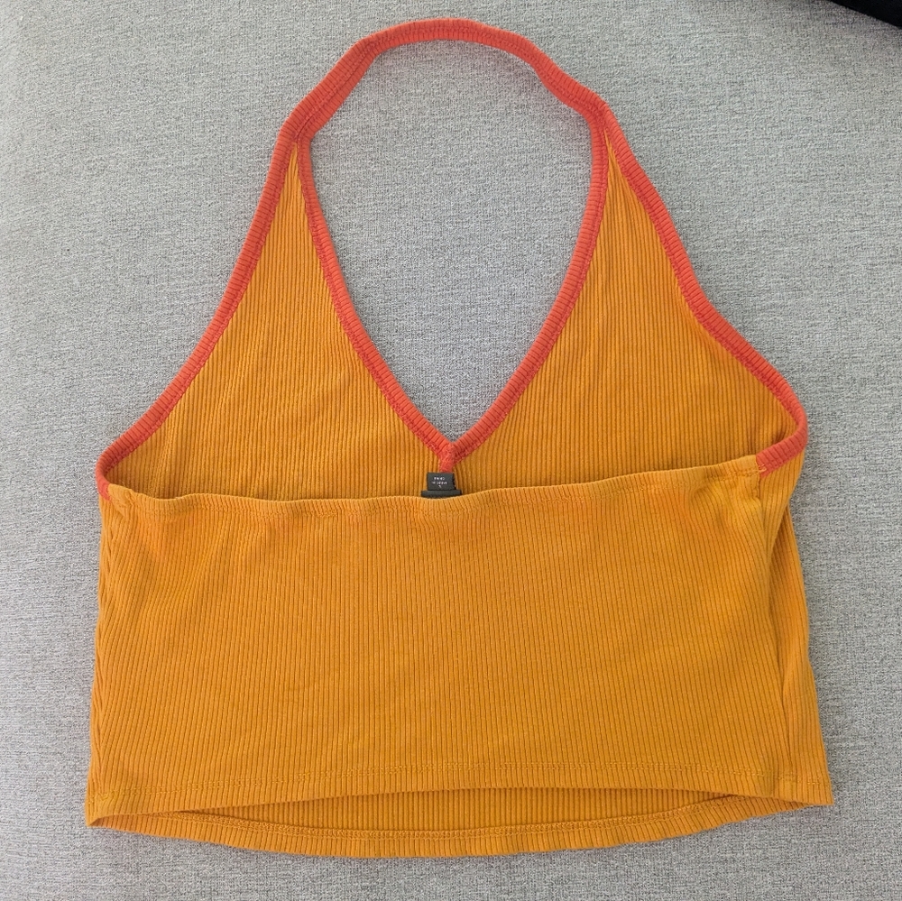 Wild Fable Orange Ribbed Halter Top - Picture 3 of 3